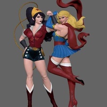 wonderwoman supergirl arte boomshell zbrush 3d 3dmodel Stampa vendicatore meraviglia dc resina sla pla super supereroi 3dprint sculture 3d print model - Mito3D