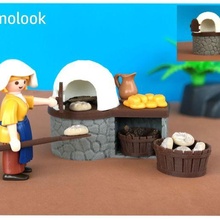 wood fired fırın Ortaçağa ait ekmek doğuş faliyet alani sahne ölçek Playmobil rakamlar oyun oyuncaklar Sanat oyuncak tıklama ev Noel Belen minyatürler bebek evi 3d print model - Mito3D