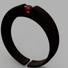wood-ruby ring jewelry anycubic3d 3d print model - Mito3D