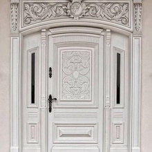 wood double doors architecture door architect cnc carving luxury 3d print model - Mito3D