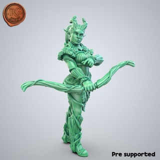 wood elf archer 03 Game dnd miniature pathfinder elves woodelf dungeons dragons dnd5e girl 32mm support resin 3d miniatures bow forest 3d print model - Mito3D
