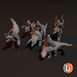 wood elf dinosaur riders 3d print model - Mito3D