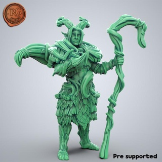 wood elf druid Game dnd miniature pathfinder magic elves woodelf dungeons dragons dnd5e 32mm support resin 3d miniatures bow forest 3d print model - Mito3D