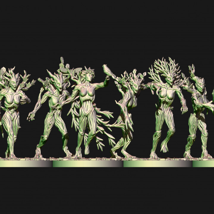wood elf dryad unit creature forest tree wargaming tabletop elves branch elven leaves woods 9thage glade woodelf sylvan the9thage drycha 3D print model - Mito3D