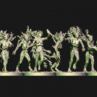 wood elf dryad unit creature forest tree wargaming tabletop elves branch elven leaves woods 9thage glade woodelf sylvan the9thage drycha 3d print model - Mito3D
