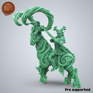 wood elf mounted Game dnd miniature pathfinder elves woodelf dungeons dragons dnd5e archer girl 32mm support resin 3d miniatures bow forest mount 3d print model - Mito3D