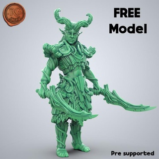 legna elfo guerriero 02 gioco dnd miniatura esploratore rpg rgsculpt pugnali incontrare animale dungeon draghi mostro elfi foresta 3d print model - Mito3D