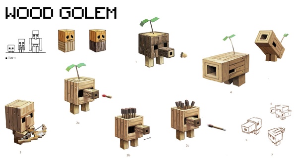 wood golem mcl toy minecraftlengends minecraft 3d print model - Mito3D