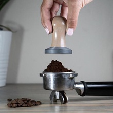 wood pla coffee espresso tamper home breville machine maker hatchbox kitchen dining 3d print model - Mito3D