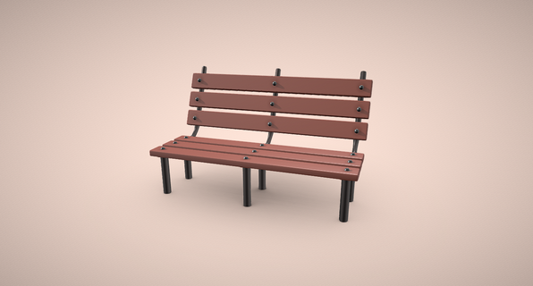 wood steel bench back 3d print model - Mito3D