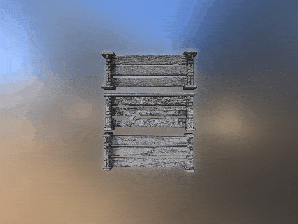 legna calcolo recinzioni impilabile recinzione fantasia decorativo alto poli medievale risorsa 3d print model - Mito3D