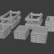 cajas madera juego mesa guerra diorama dispersión terain 3d print model - Mito3D