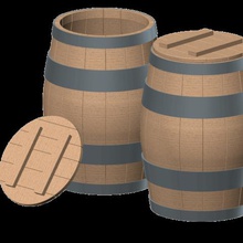 barril de madeira 110 vários miniatura rc escala acessórios rastreador 3d print model - Mito3D