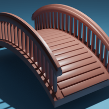 wooden bridge art wood trees park work hause 3d print model - Mito3D