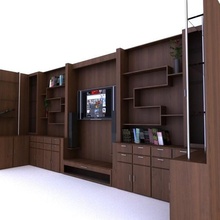 armário de madeira arquitetura vivendo o quarto lounge televisão rack hall gabinete 3d print model - Mito3D