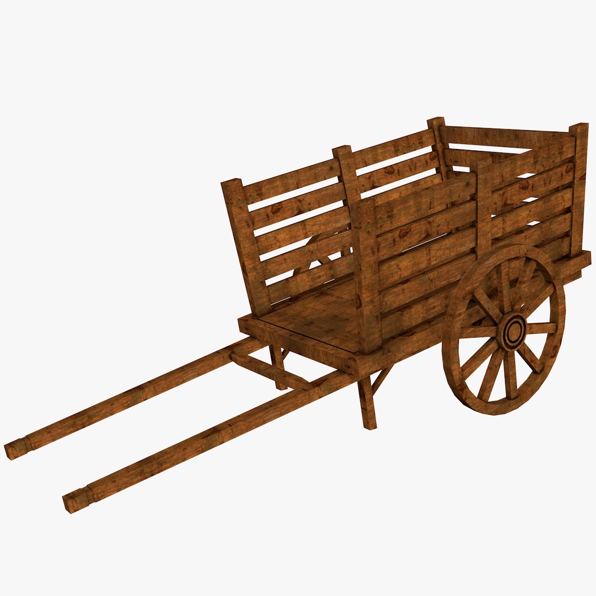 wooden cart 3D print model - Mito3D