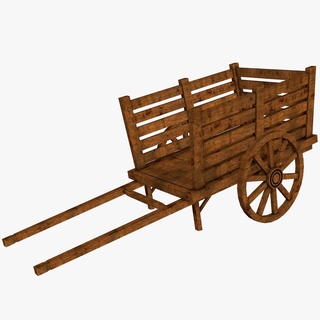 wooden cart 3d print model - Mito3D