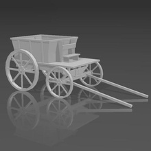 wooden cart various diorama decoration farm horse 3d print model - Mito3D