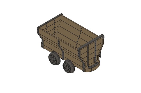 wooden coal car mine mining 3d print model - Mito3D