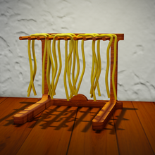 wooden collapsible pasta & spaghetti drying rack food process wood 3d print model - Mito3D
