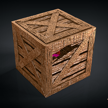 wooden crate dice jail - support free dicejail dice-jail woodencrate box fatesend fates-end support-free supportless no-supports rpg role-playing-games dnd dungeons-and-dragons tabletop tabletop-games 3d print model - Mito3D