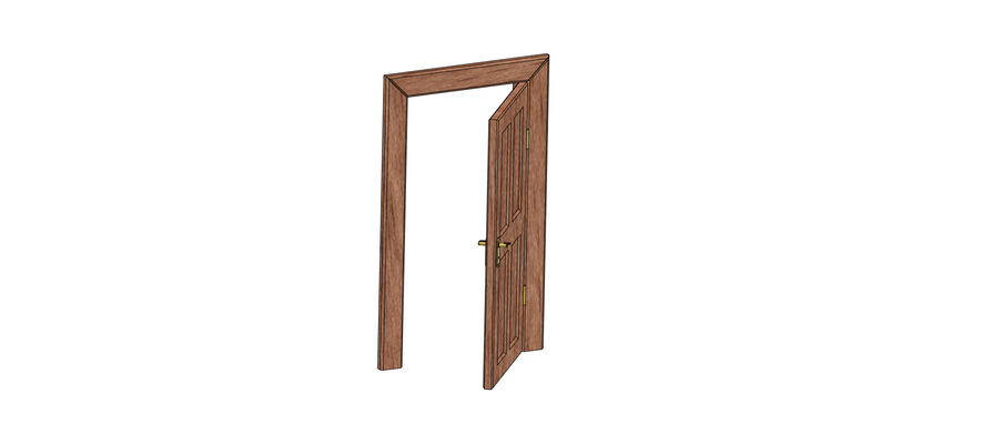 wooden door frame 1 35 holzt r mit zarge wooddoor wargame diy house haus building t modelling diorama vignette model modell 3d print model - Mito3D