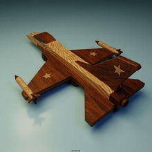 madera combatiente Arte avión decoración escultura juguete 3d print model - Mito3D