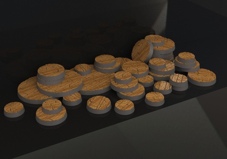 madeira chão bases base miniatura jogos brinquedo tampo mesa Mordheim bushido jogo guerra Gloomhaven Ageofsigmar 3d print model - Mito3D