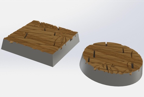 wooden floor bases base miniature game toy tabletop mordheim bushido wargame gloomhaven ageofsigmar 3d print model - Mito3D