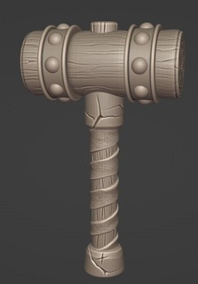 wooden hammer 3d print model - Mito3D