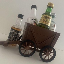 wooden handcart gadget vase vehicle cart rolling 3d print model - Mito3D