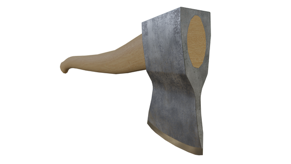 legno accetta ascia Basso poli 3d print model - Mito3D