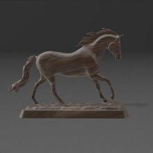 hölzern Pferd Ornament 3d print model - Mito3D