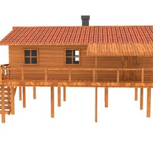casa di legno architettura cottage incredibile arch 3d print model - Mito3D