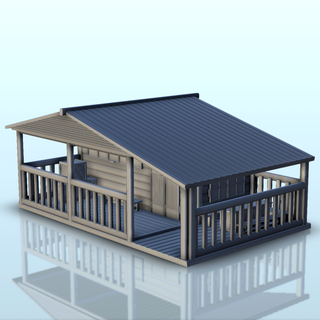 wooden house outdoor table 9 - pacific war ww2 jungle island medieval palm beach vietnam viet cong iwo jima laos cambodia building architecture structure construction history scenery residence japenese tropical forest mangrove corea mariana sea indochina guadalcanal 3d print model - Mito3D