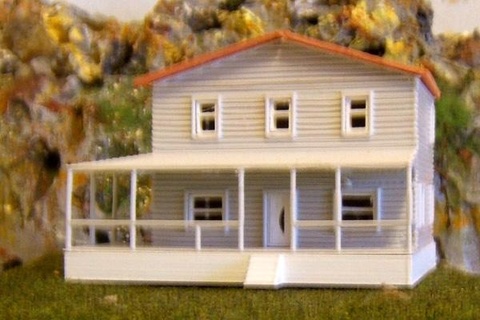 wooden house wood railway modelling model trains scale buildings structures 3d print model - Mito3D