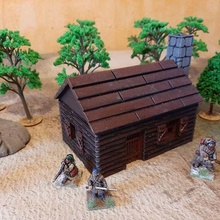 wooden log house 2 game blackpower epicbattle tabletop games trapper woodenhouse woodenloghouse wargames miniatures figures tabletopgames acw northamerica building 3d print model - Mito3D