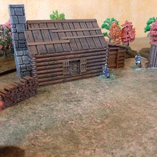 wooden log house game blackpower epicbattle tabletop games trapper woodenhouse woodenloghouse wargames miniatures figures tabletopgames acw northamerica building 3d print model - Mito3D