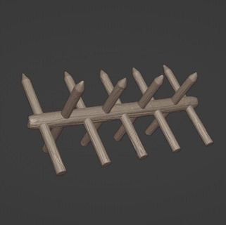 wooden medieval barricade - cheval de frise Game chevaux wargaming aos dnd ttrpg tabletop miniature mini 3d print model - Mito3D