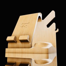 wooden phone dock organizer 3d print model - Mito3D