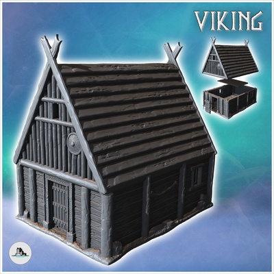 wooden plank viking building shields on walls 19 - north northern norse nordic saga 28mm 15mm medieval dark age game architecture tabletop miniatures scenery wargame terrain wargaming accessories fantasy lotr scandinavian middle clash normans old world historical sigmar 3d print model - Mito3D