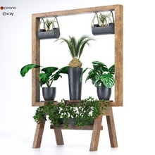 wooden stand plants collection architecture plant indoor interior 3dprinting palm tree 3d print model - Mito3D
