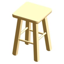 wooden stool 29 cm 455 3d print model - Mito3D