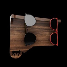 wooden sunglasses wall holder entrance keeper decor 3d print model - Mito3D