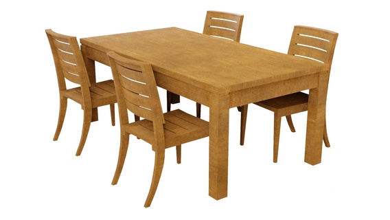 bois table chaises 3d modèle cuisine stl mixeur chaise meubles modèles acheter atouts Jeux vente 3d print model - Mito3D