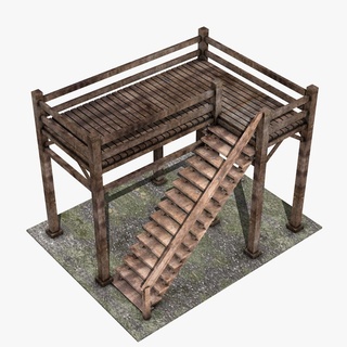 wooden terrace 3d print model - Mito3D