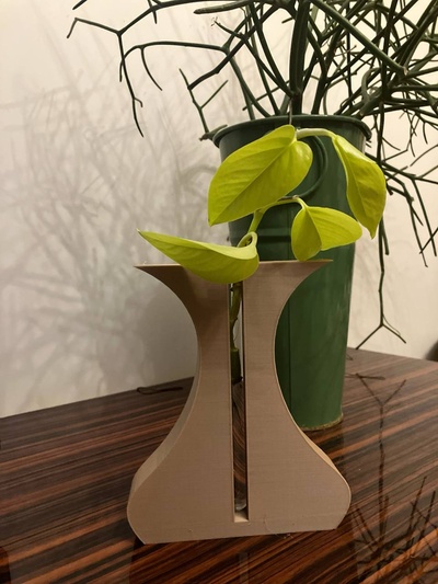 bois vase verre pot accueil maison vases 3d print model - Mito3D