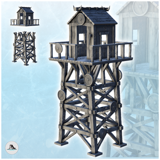 wooden watchtower guardhouse 11 - alkemy lord rings war rose warcrow saga architecture house miniatures building scenery wargame figures game terrain dungeon dark age fantasy games accessories middle lotr bolt action flames viking scandinavian 3d print model - Mito3D