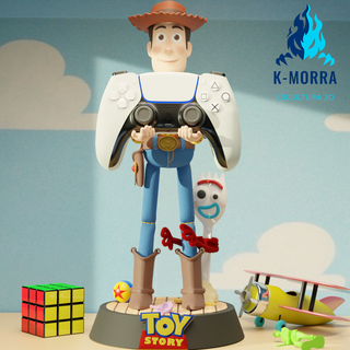 woody controller holder toy story forky support smartphone 3d print model - Mito3D