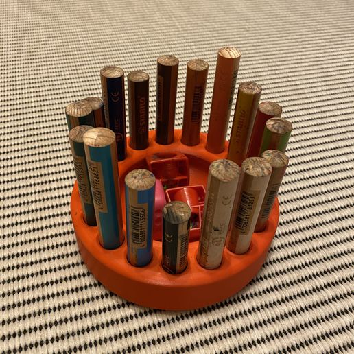 woody pens box gadget pencil litter garbage sharpener storage 3D print model - Mito3D